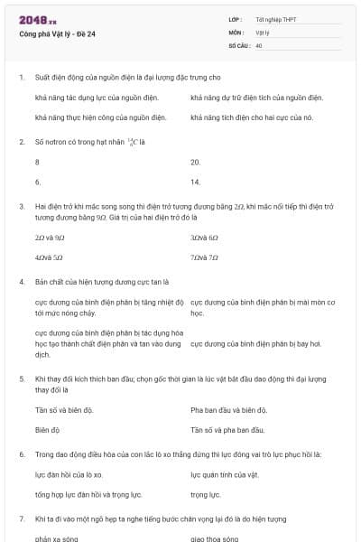 Công phá Vật lý - Đề 24