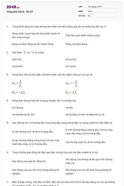 Công phá Vật lý - Đề 25
