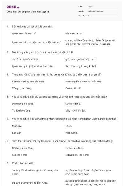 Công dân với sự phát triển kinh tế(P1)