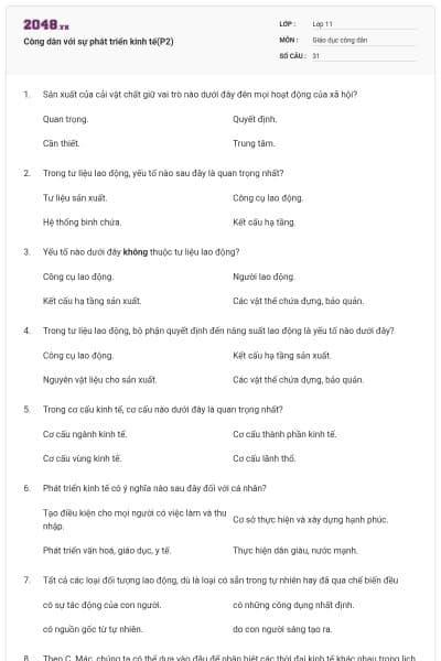 Công dân với sự phát triển kinh tế(P2)