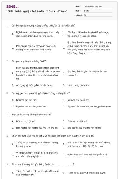 1000+ câu trắc nghiệm An toàn điện có đáp án - Phần 65
