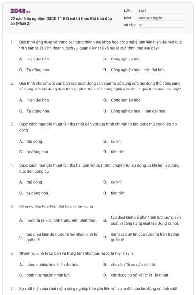 22 câu Trắc nghiệm GDCD 11 Kết nối tri thức Bài 6 có đáp án (Phần 2)