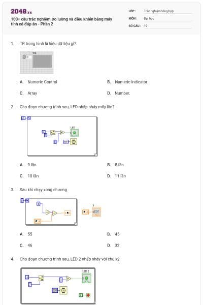 100+ câu trắc nghiệm Đo lường và điều khiển bằng máy tính có đáp án - Phần 2