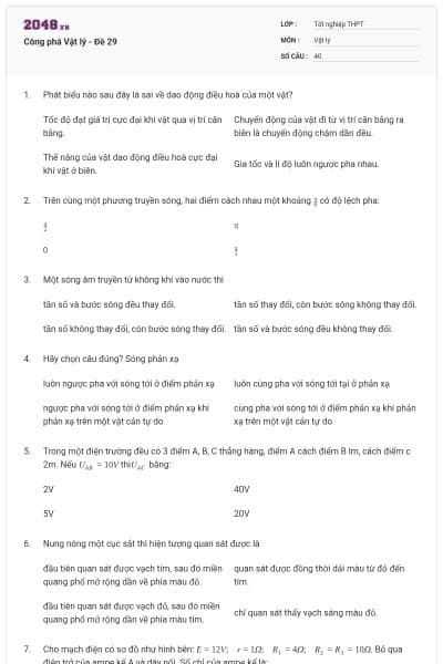 Công phá Vật lý - Đề 29