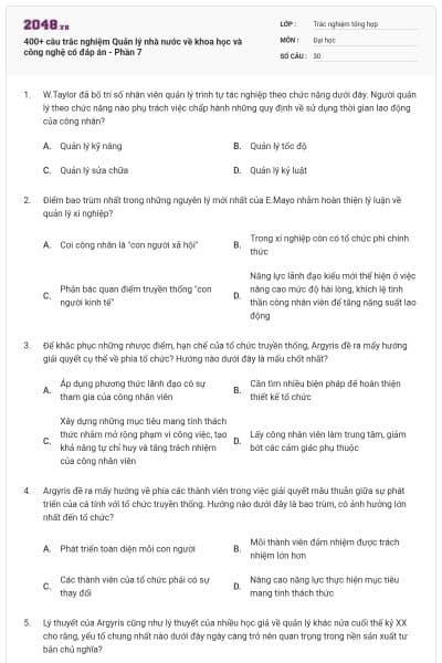 400+ câu trắc nghiệm Quản lý nhà nước về khoa học và công nghệ có đáp án - Phần 7