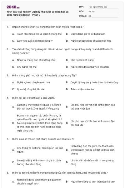 400+ câu trắc nghiệm Quản lý nhà nước về khoa học và công nghệ có đáp án - Phần 9
