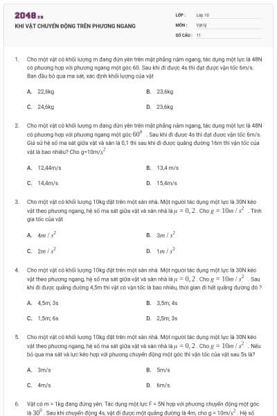 KHI VẬT CHUYỂN ĐỘNG TRÊN PHƯƠNG NGANG