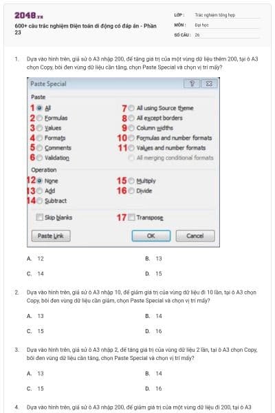 600+ câu trắc nghiệm Điện toán di động có đáp án - Phần 23