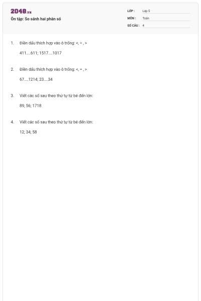 Ôn tập: So sánh hai phân số