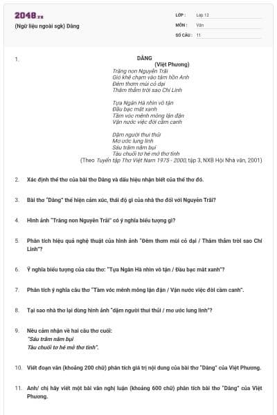 (Ngữ liệu ngoài sgk) Dâng