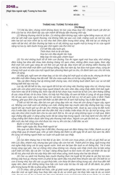 (Ngữ liệu ngoài sgk) Tương tư hoa đào