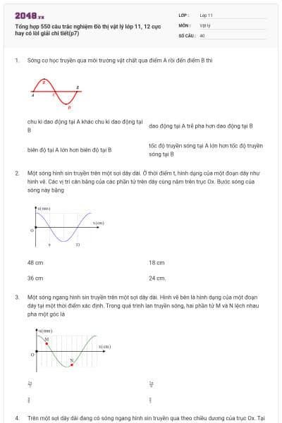 Tổng hợp 550 câu trắc nghiệm Đồ thị vật lý lớp 11, 12 cực hay có lời giải chi tiết(p7)