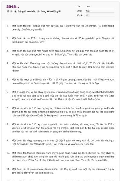 12 bài tập Động tử có chiều dài đáng kể có lời giải