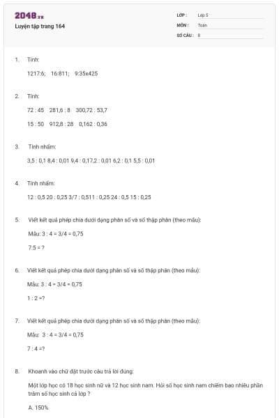 Luyện tập trang 164