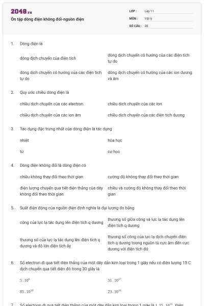 Ôn tập dòng điện không đổi-nguồn điện