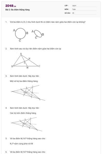 Bài 2: Ba điểm thẳng hàng