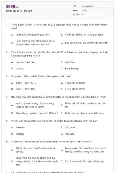 Đề thi thử 2019 - Đề số 2