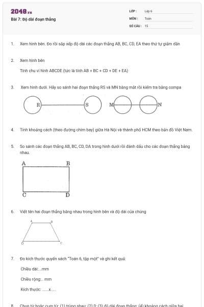 Bài 7: Độ dài đoạn thẳng