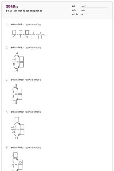 Bài 3: Tính chất cơ bản của phân số
