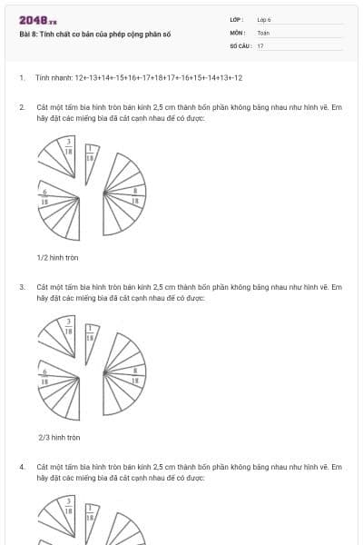 Bài 8: Tính chất cơ bản của phép cộng phân số