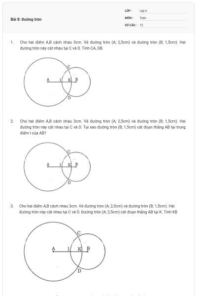 Bài 8: Đường tròn