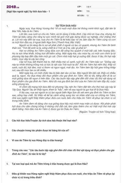 (Ngữ liệu ngoài sgk) Sự tích dưa hấu - 1