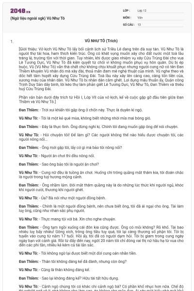 (Ngữ liệu ngoài sgk) Vũ Như Tô