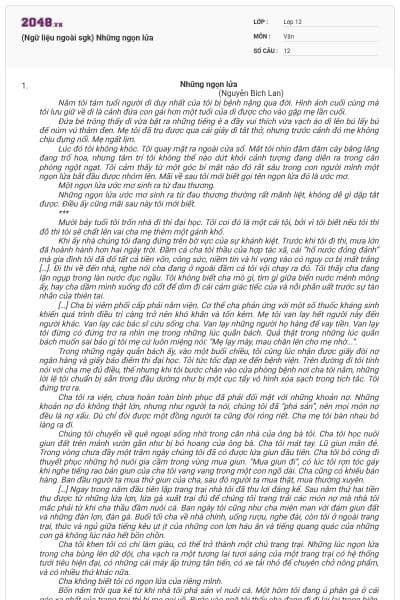 (Ngữ liệu ngoài sgk) Những ngọn lửa