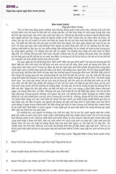 (Ngữ liệu ngoài sgk) Bức tranh (trích)