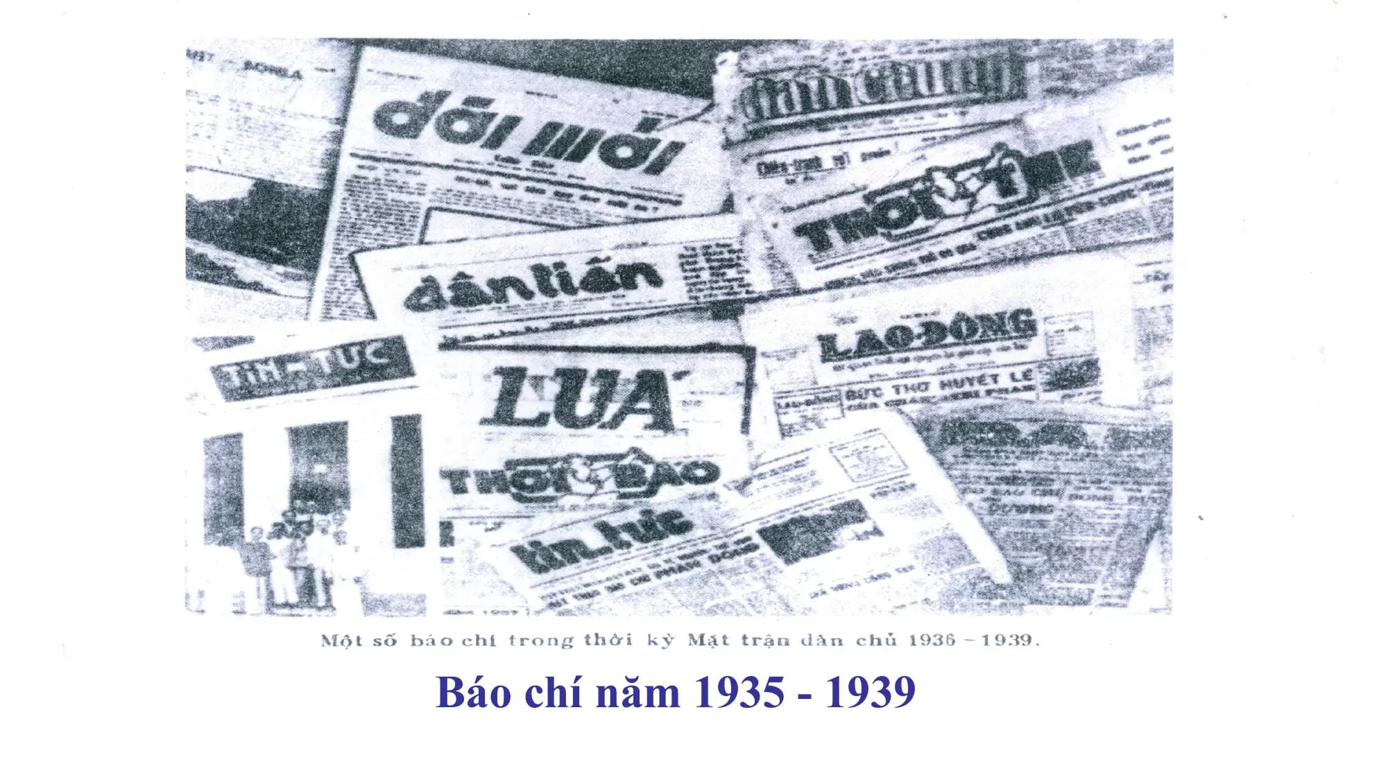Báo chí năm 1935 - 1939