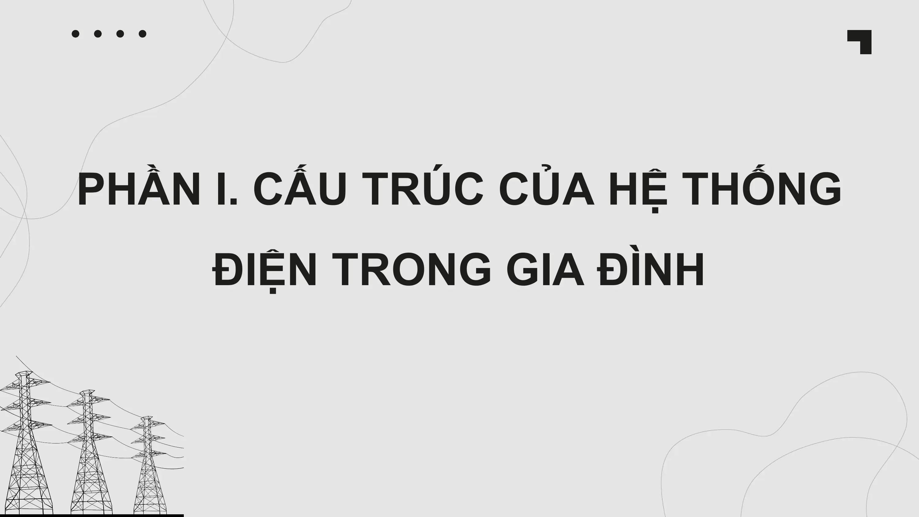 PHẦN I. CẤU TRÚC CỦA HỆ THỐNG
ĐIỆN TRONG GIA ĐÌNH