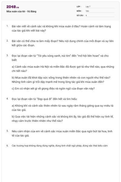 Mùa xuân của tôi - Vũ Bằng
