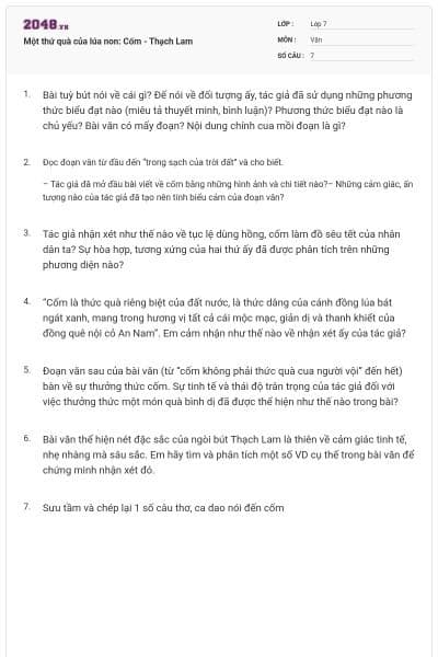 Một thứ quà của lúa non: Cốm - Thạch Lam