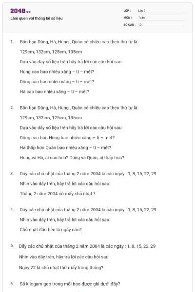 Làm quen với thống kê số liệu