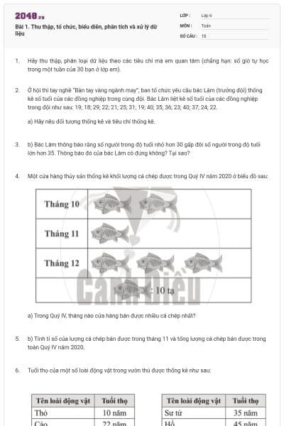 Bài 1. Thu thập, tổ chức, biểu diễn, phân tích và xử lý dữ liệu
