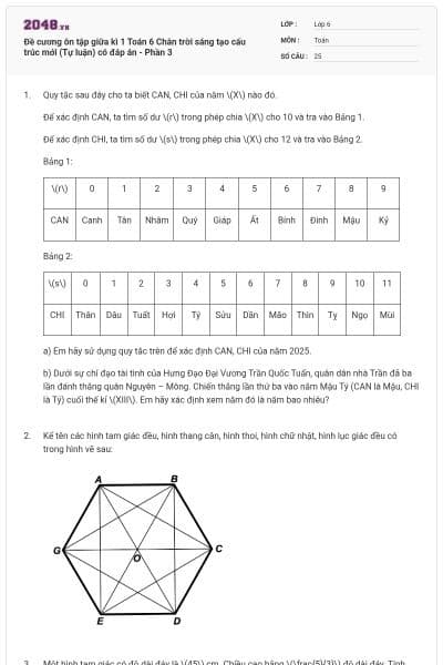 Đề cương ôn tập giữa kì 1 Toán 6 Chân trời sáng tạo cấu trúc mới (Tự luận) có đáp án - Phần 3