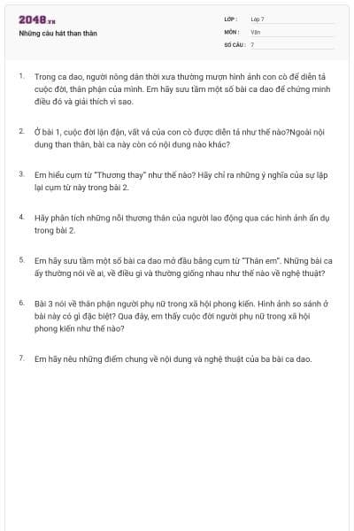Những câu hát than thân