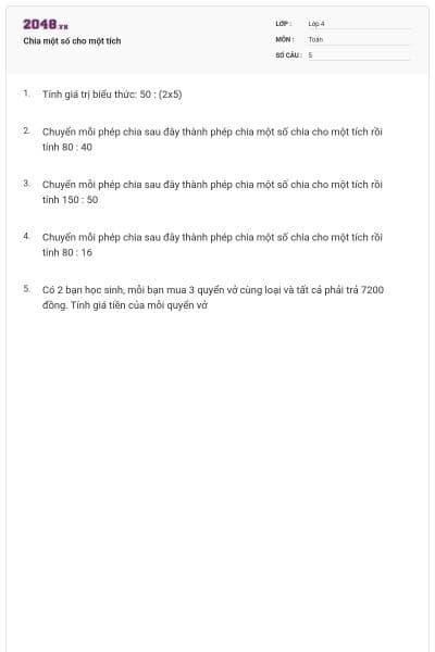 Chia một số cho một tích