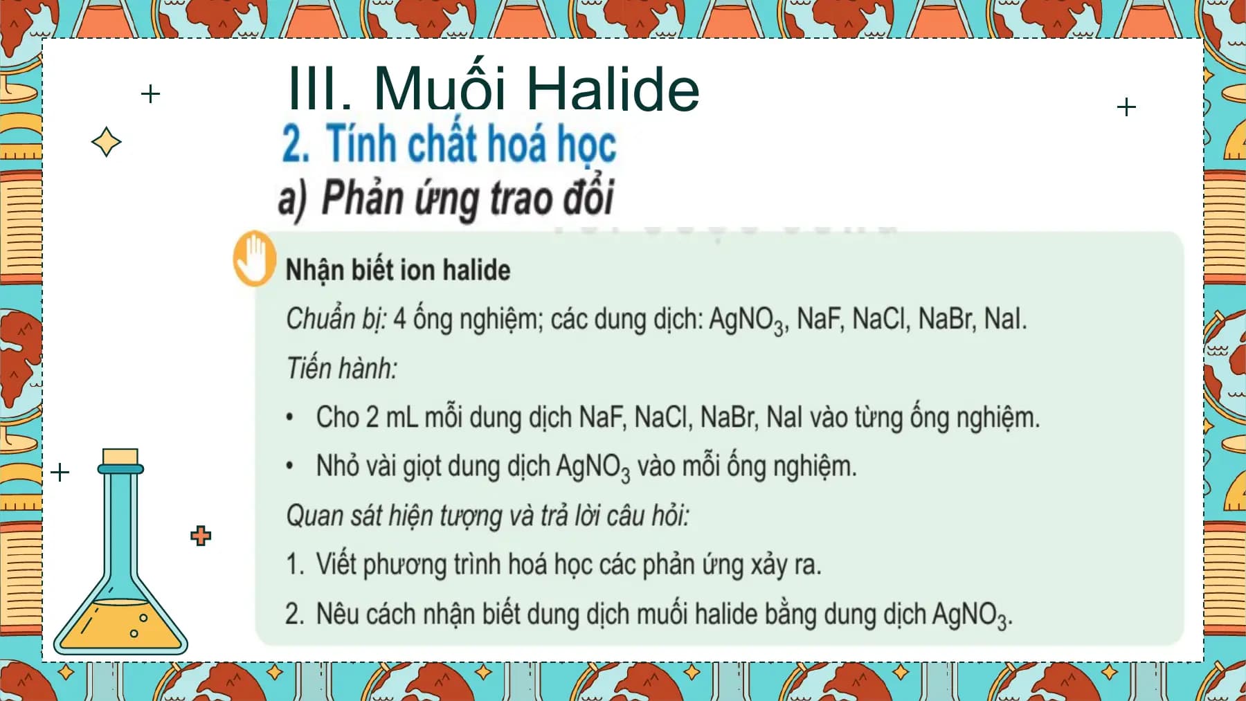 III. Muối Halide