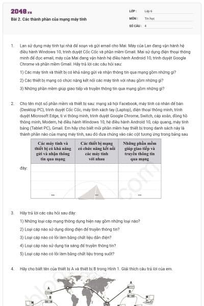 Bài 2. Các thành phần của mạng máy tính