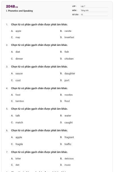 I. Phonetics and Speaking