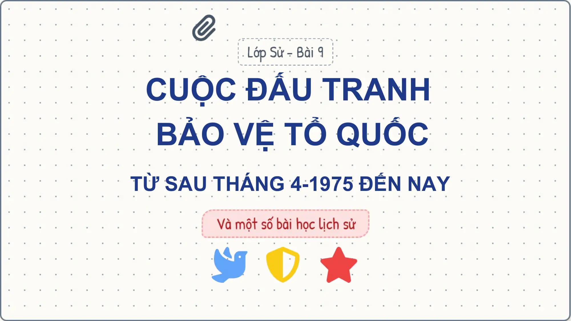 CUỘC ĐẤU TRANH
BẢO VỆ TỔ QUỐC
TỪ SAU THÁNG 4-1975 ĐẾN NAY
