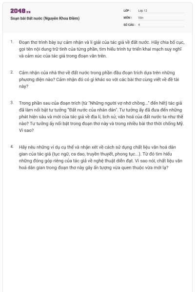 Soạn bài Đất nước (Nguyễn Khoa Điềm)