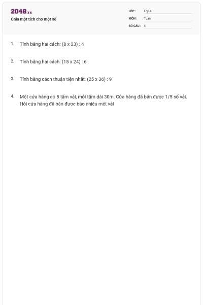 Chia một tích cho một số
