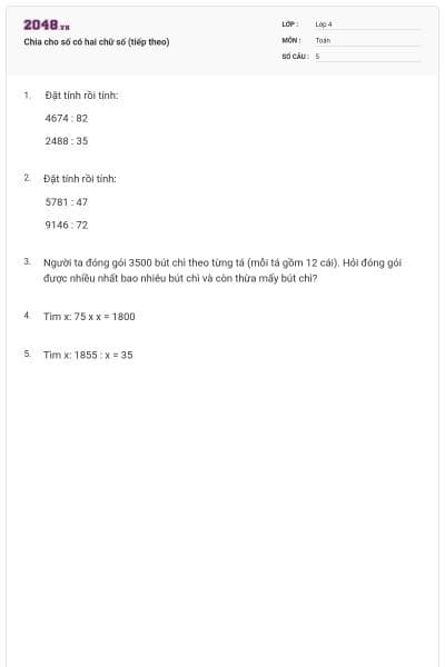 Chia cho số có hai chữ số (tiếp theo)