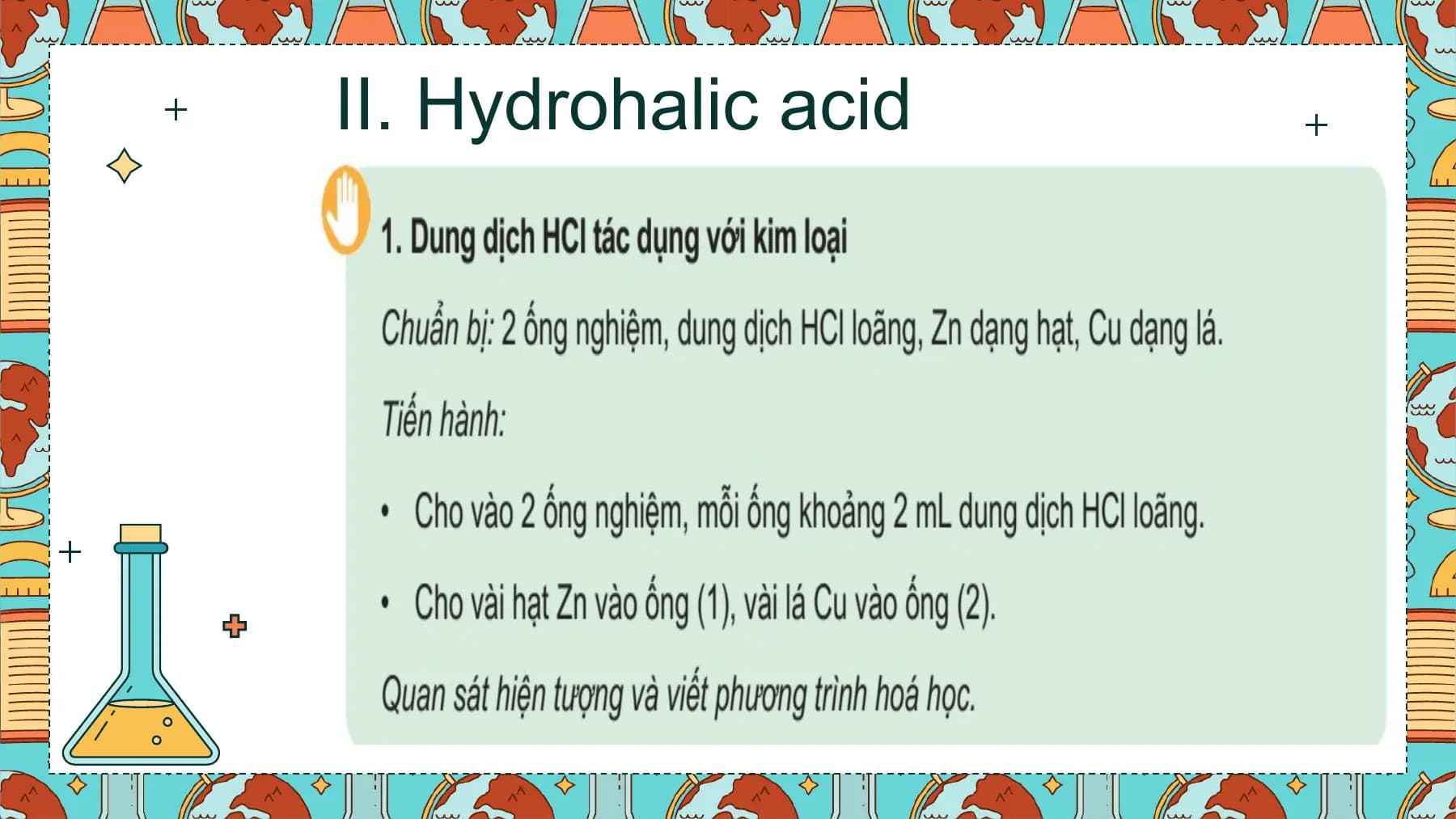 II. Hydrohalic acid