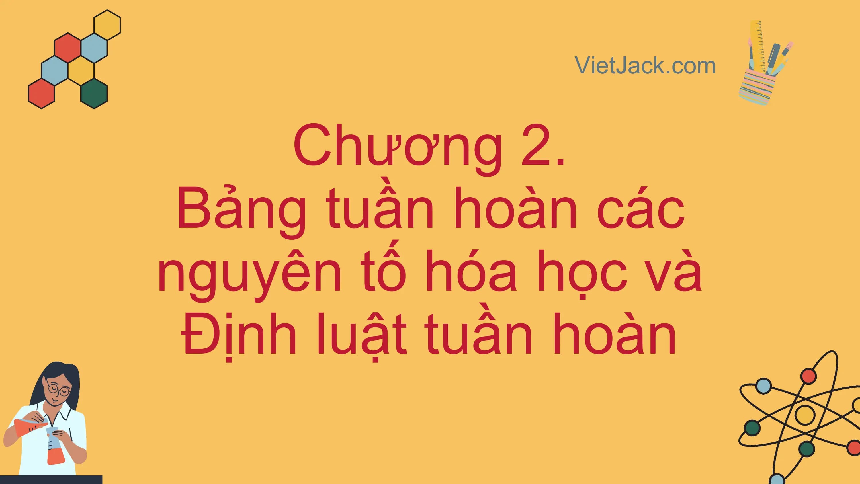 VietJack.com
Chương 2.
Bảng tuần hoàn các
nguyên tố hóa học và
Định luật tuần hoàn