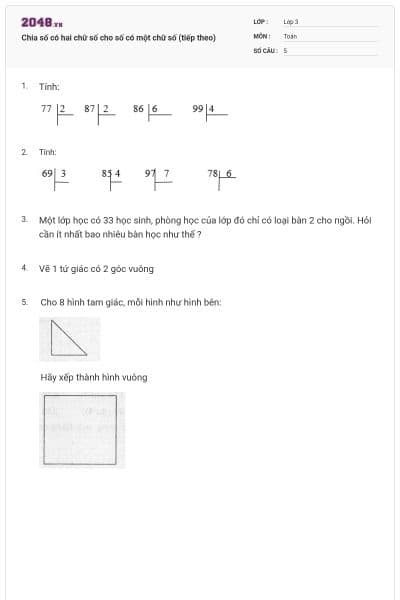 Chia số có hai chữ số cho số có một chữ số (tiếp theo)