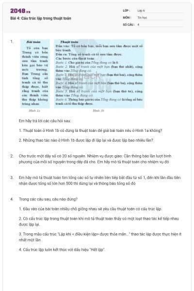 Bài 4: Cấu trúc lặp trong thuật toán