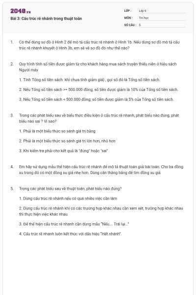 Bài 3: Cấu trúc rẽ nhánh trong thuật toán